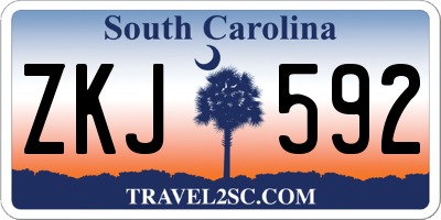 SC license plate ZKJ592