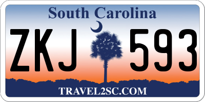 SC license plate ZKJ593