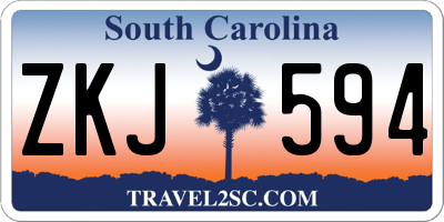 SC license plate ZKJ594