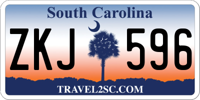SC license plate ZKJ596
