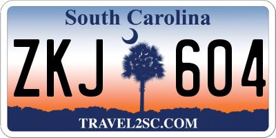 SC license plate ZKJ604