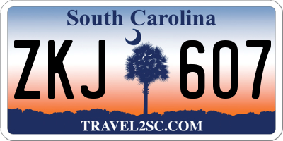 SC license plate ZKJ607