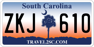SC license plate ZKJ610