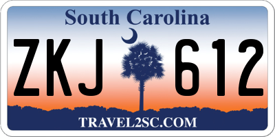 SC license plate ZKJ612