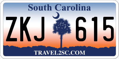 SC license plate ZKJ615