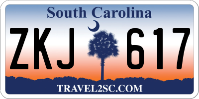 SC license plate ZKJ617