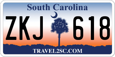 SC license plate ZKJ618