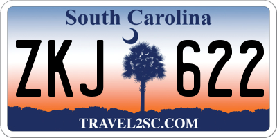 SC license plate ZKJ622