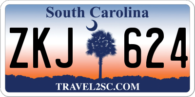 SC license plate ZKJ624