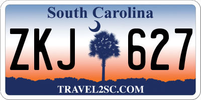SC license plate ZKJ627