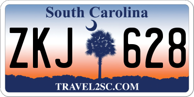 SC license plate ZKJ628