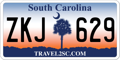 SC license plate ZKJ629