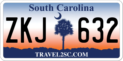 SC license plate ZKJ632