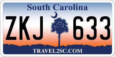 SC license plate ZKJ633