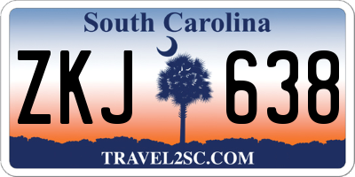 SC license plate ZKJ638