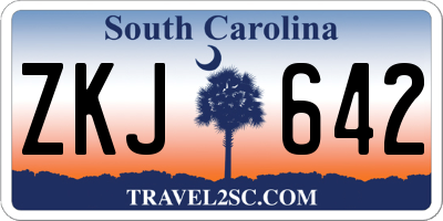 SC license plate ZKJ642