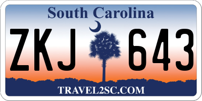 SC license plate ZKJ643