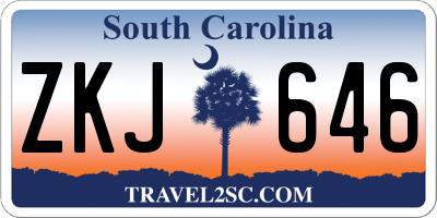 SC license plate ZKJ646