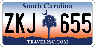 SC license plate ZKJ655