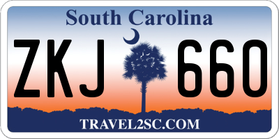 SC license plate ZKJ660