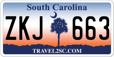 SC license plate ZKJ663
