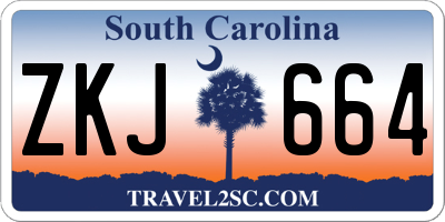 SC license plate ZKJ664