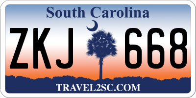 SC license plate ZKJ668