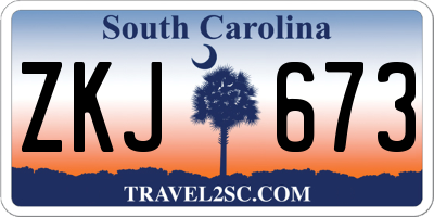 SC license plate ZKJ673