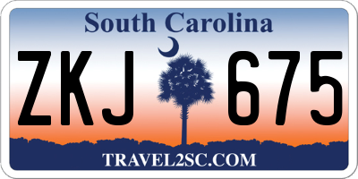 SC license plate ZKJ675