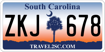 SC license plate ZKJ678
