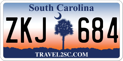 SC license plate ZKJ684