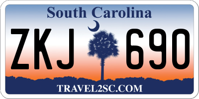 SC license plate ZKJ690
