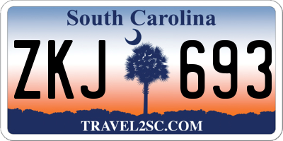 SC license plate ZKJ693