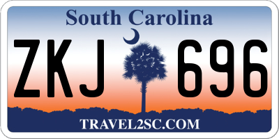 SC license plate ZKJ696