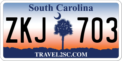 SC license plate ZKJ703
