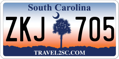 SC license plate ZKJ705