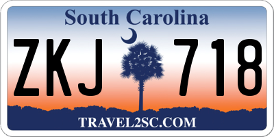 SC license plate ZKJ718