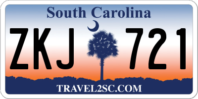SC license plate ZKJ721
