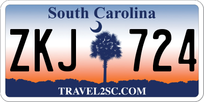 SC license plate ZKJ724