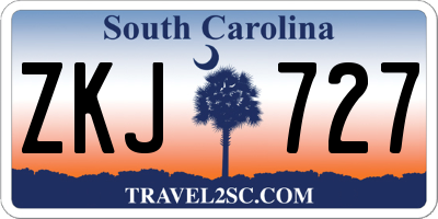 SC license plate ZKJ727