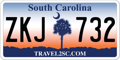 SC license plate ZKJ732