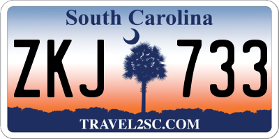 SC license plate ZKJ733