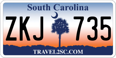 SC license plate ZKJ735