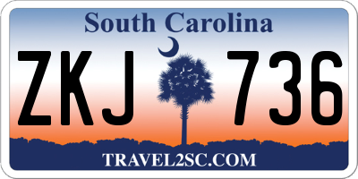 SC license plate ZKJ736