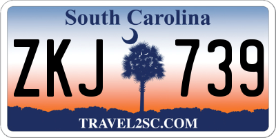 SC license plate ZKJ739