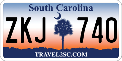 SC license plate ZKJ740