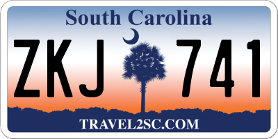 SC license plate ZKJ741
