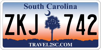 SC license plate ZKJ742