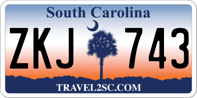 SC license plate ZKJ743