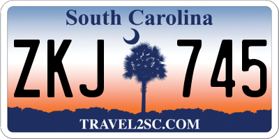 SC license plate ZKJ745